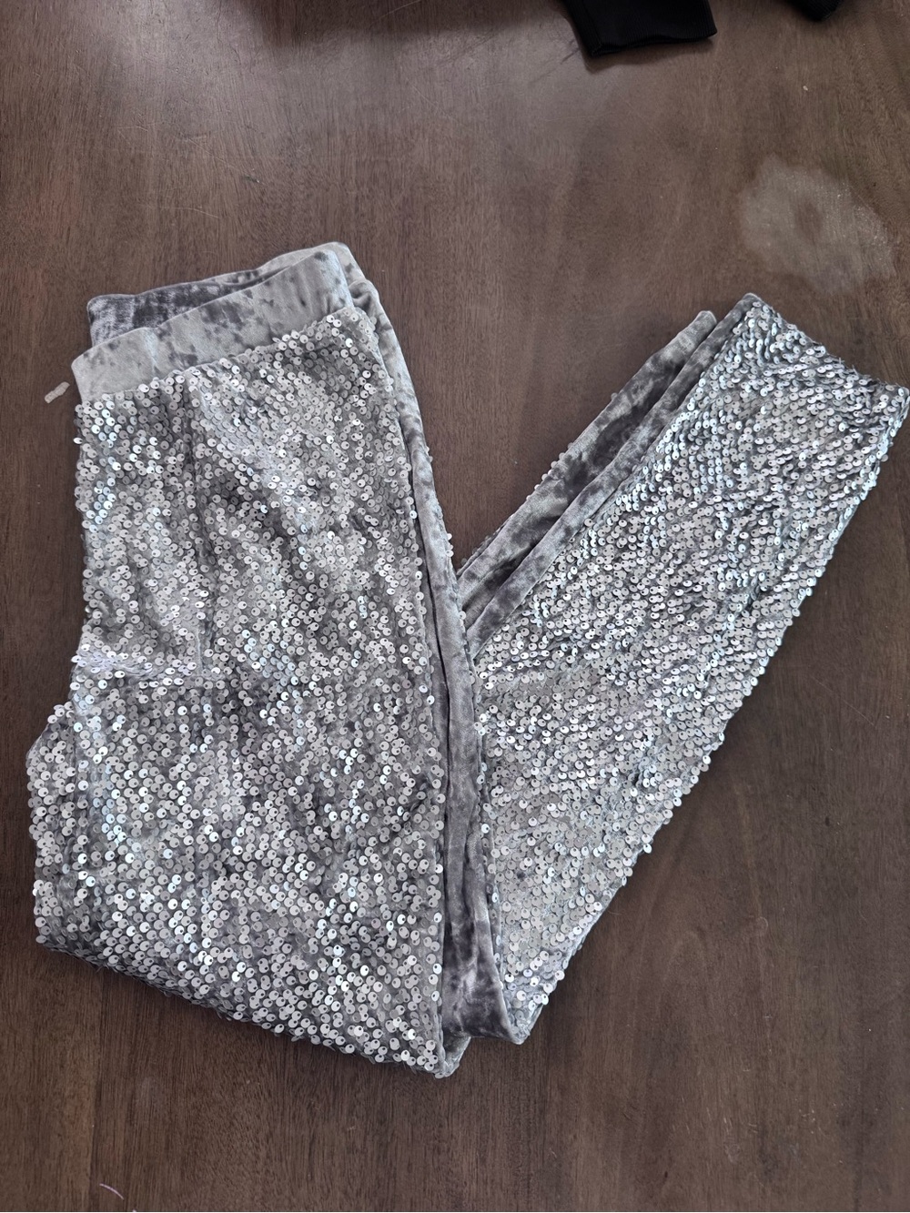 Midnight Velvet Womens Sequin Pants  Silver Size Small NWOT